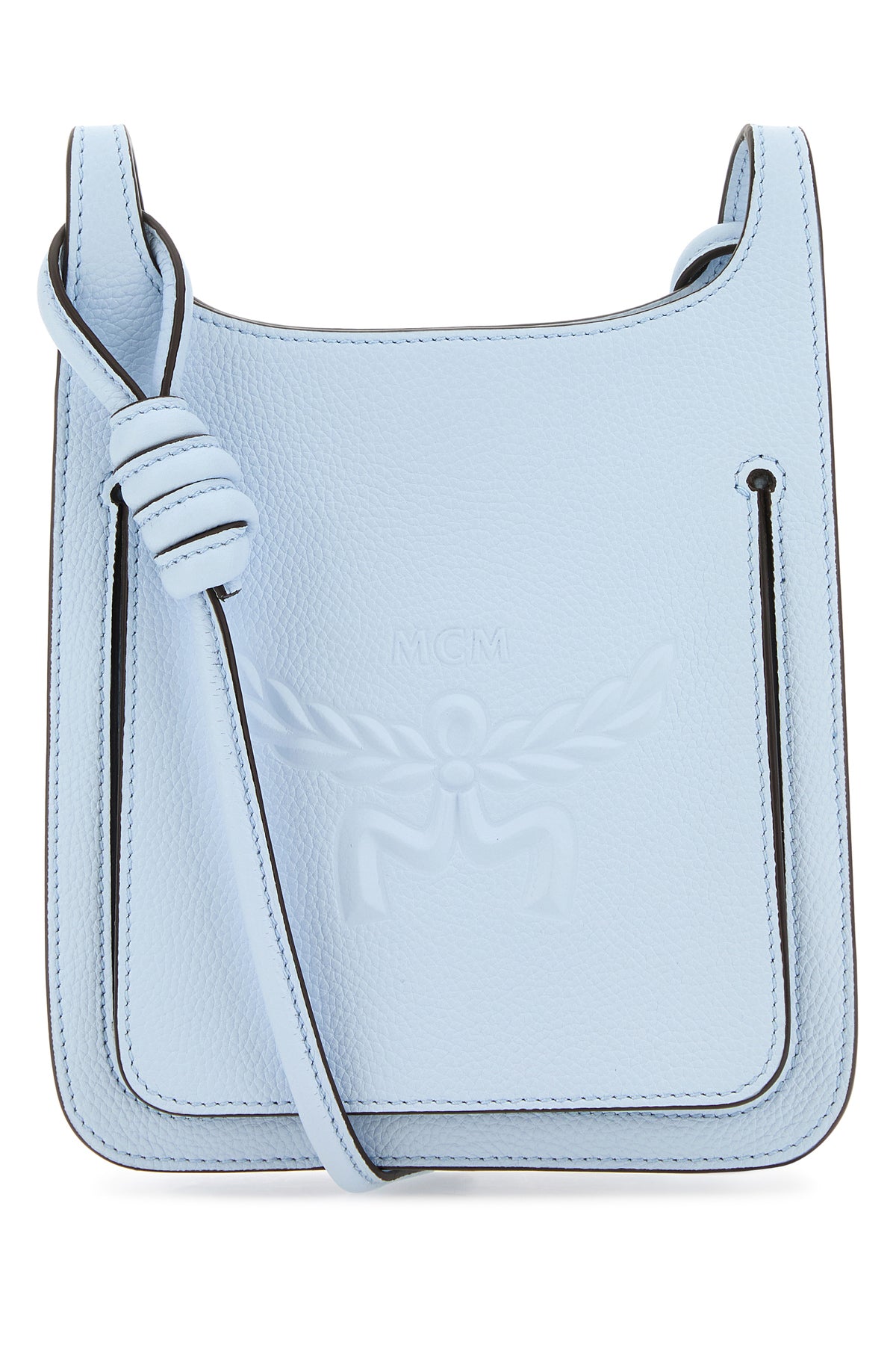 MCM Borsa a tracolla Mini Himmel Hobo in pelle azzurro pastello