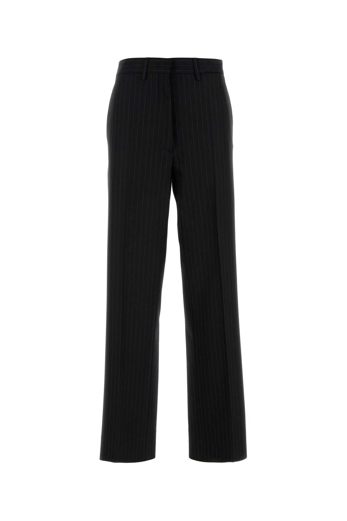 Miu Miu Pantalone palazzo in lana stretch ricamato