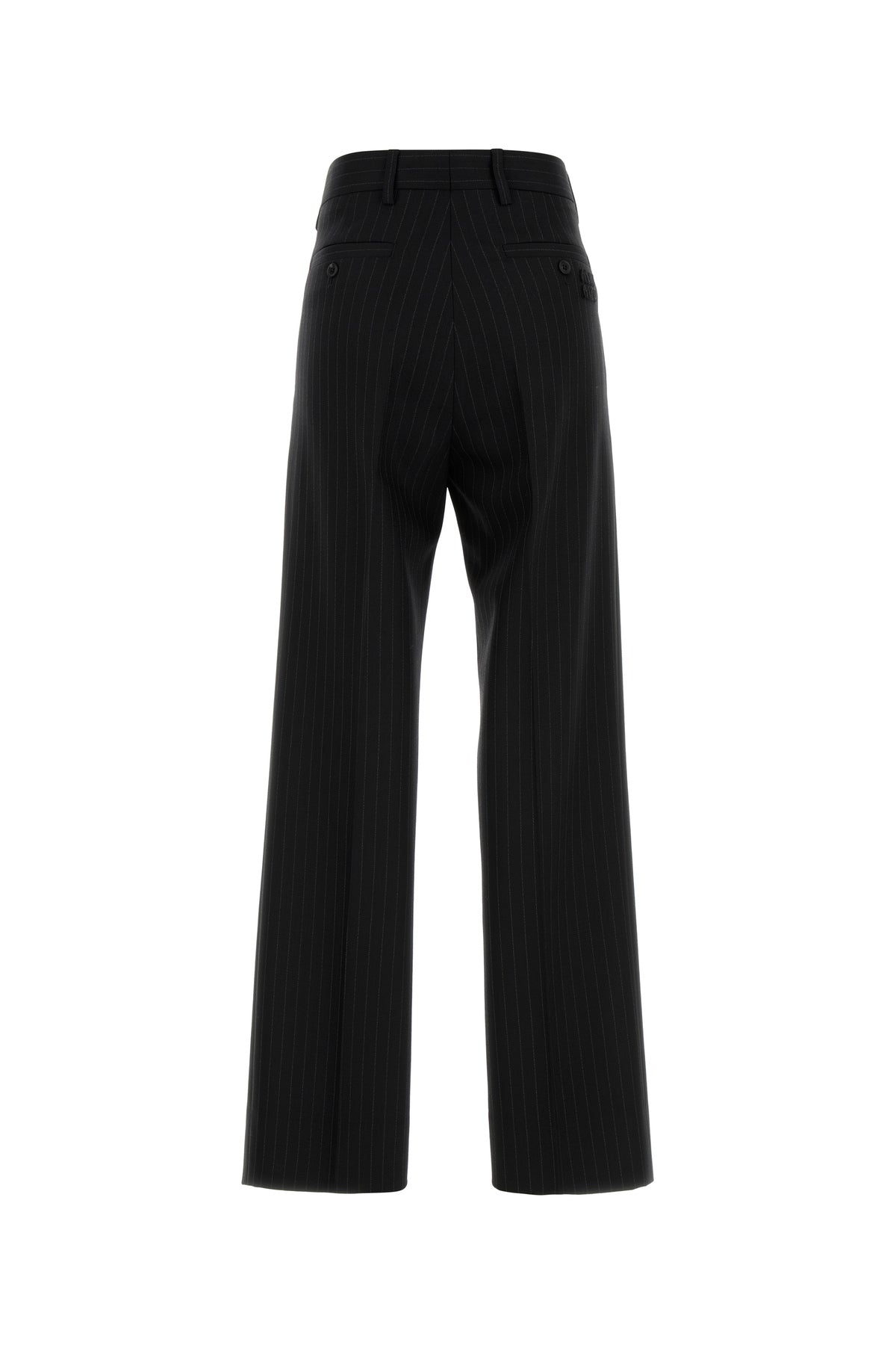 Miu Miu Pantalone palazzo in lana stretch ricamato, view 2