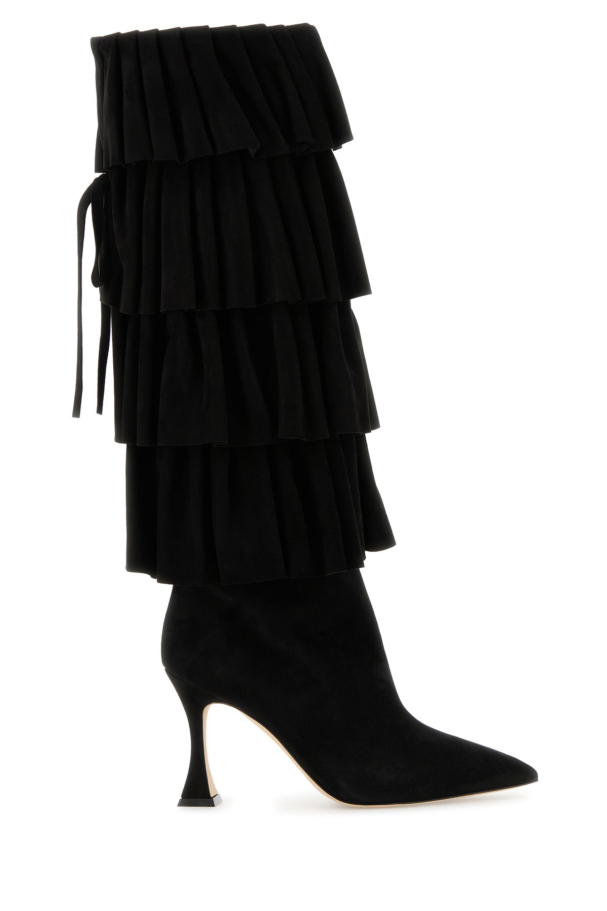 MANOLO BLAHNIK Stivali Miralone in pelle scamosciata nera