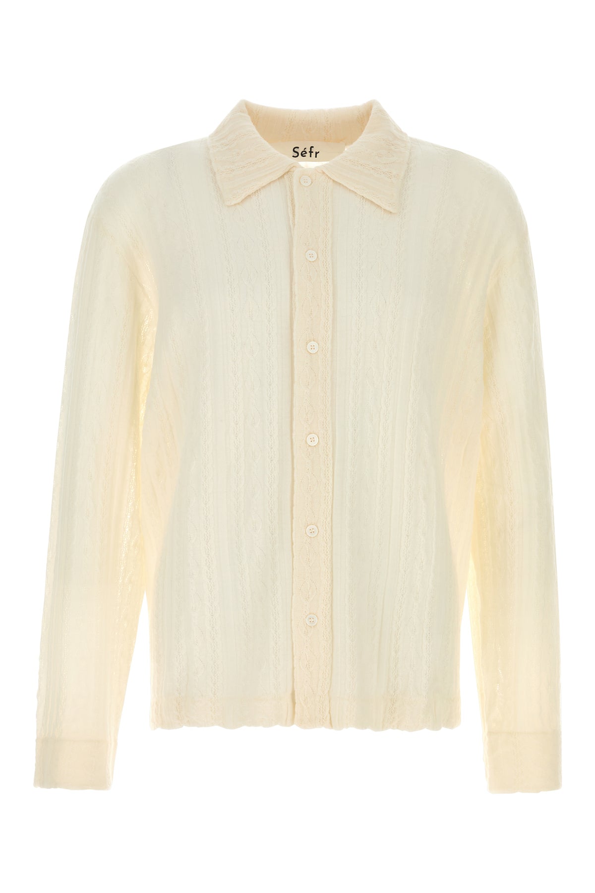 SEFR Camicia Riku in lana avorio