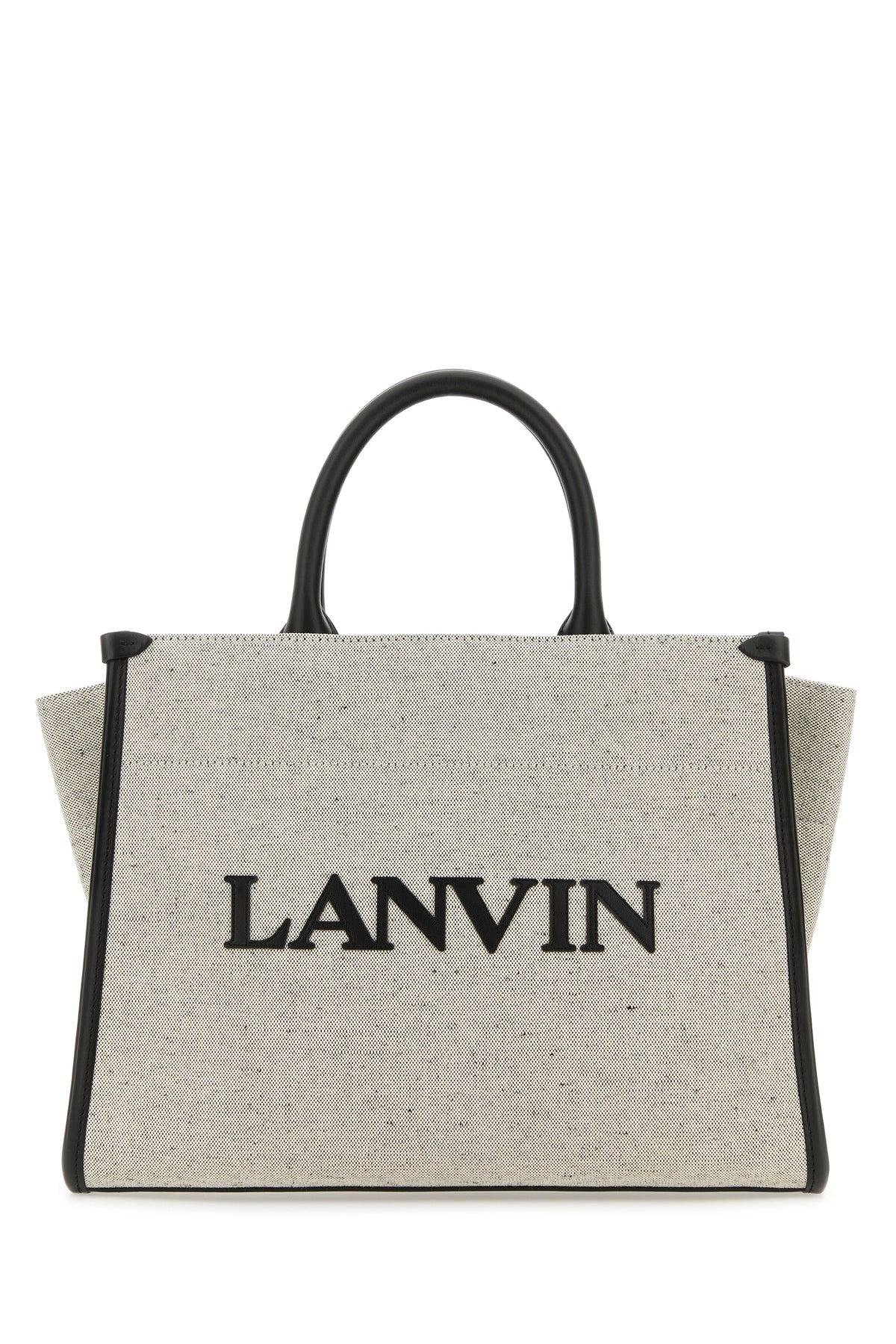 LANVIN Borsa shopping In & Out piccola in tela bicolor