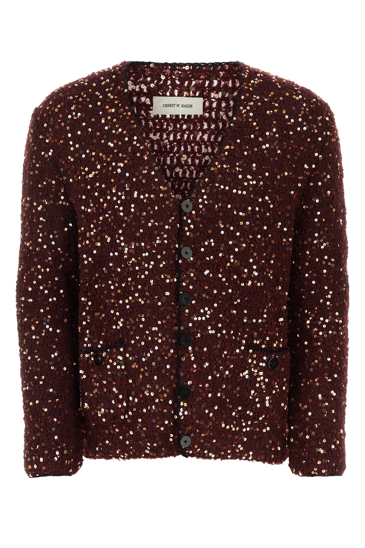 ERNEST W.BAKER Cardigan in misto lana bordeaux
