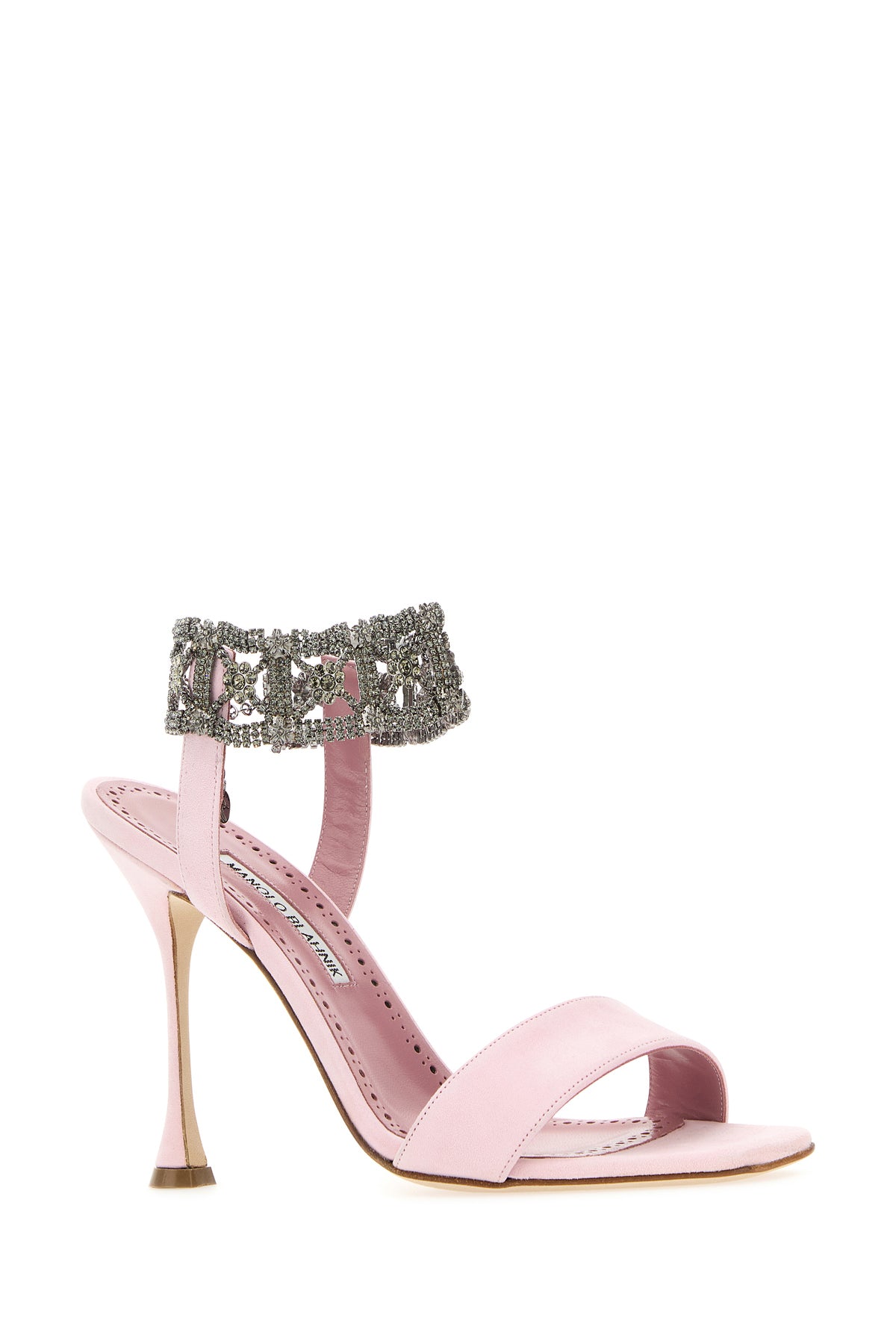 MANOLO BLAHNIK Sandali Lierasan in pelle scamosciata rosa pastello, view 2