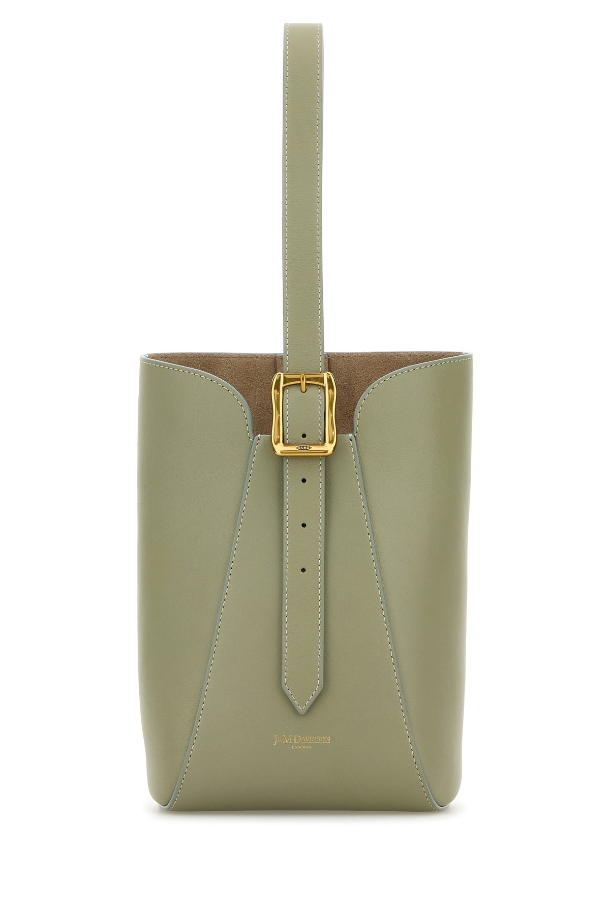 J&M DAVIDSON Borsa a secchiello Quiver nano in pelle verde salvia