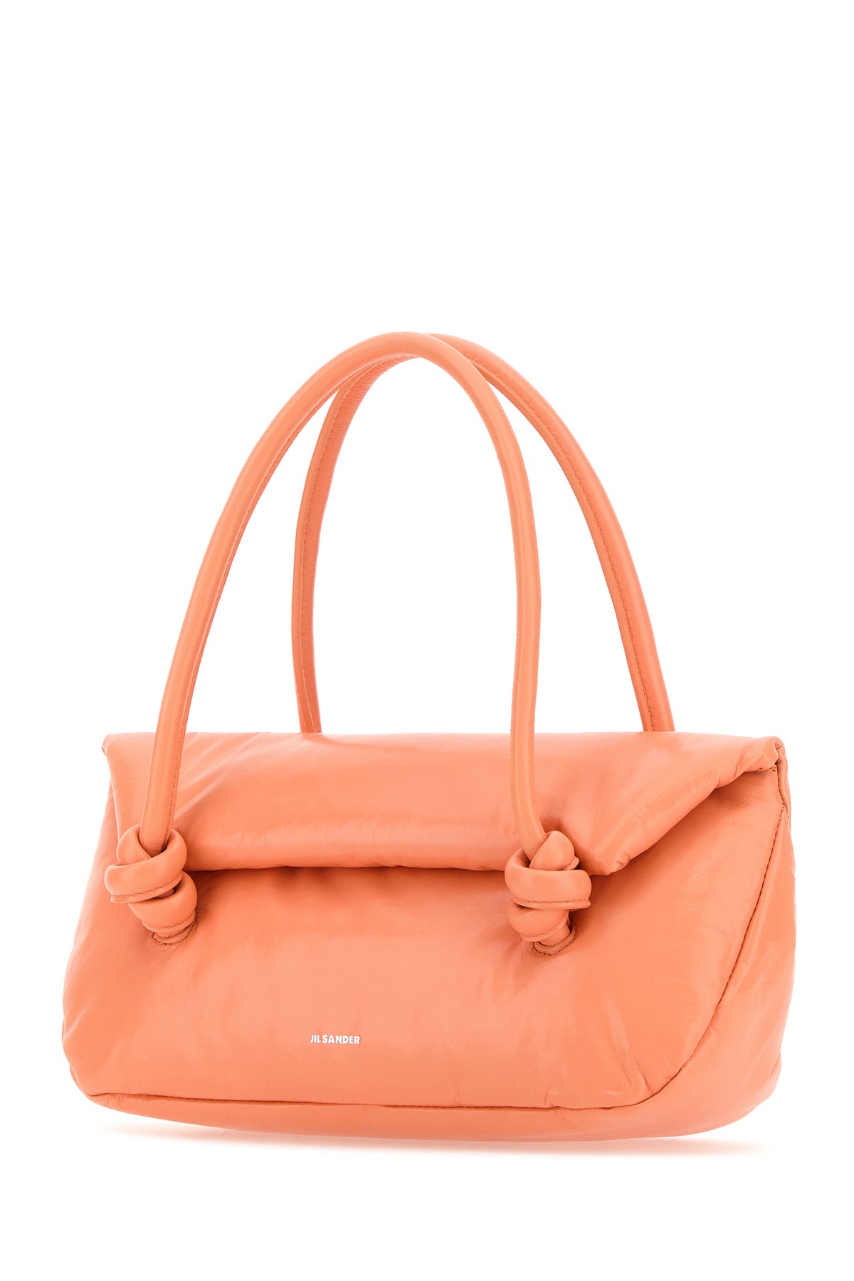 Jil Sander Borsa a mano Knot Handle piccola in pelle pesca, view 2