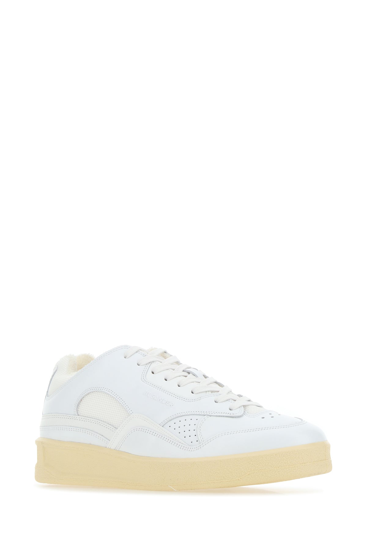 Jil Sander Sneakers bianche in pelle e tessuto, view 2