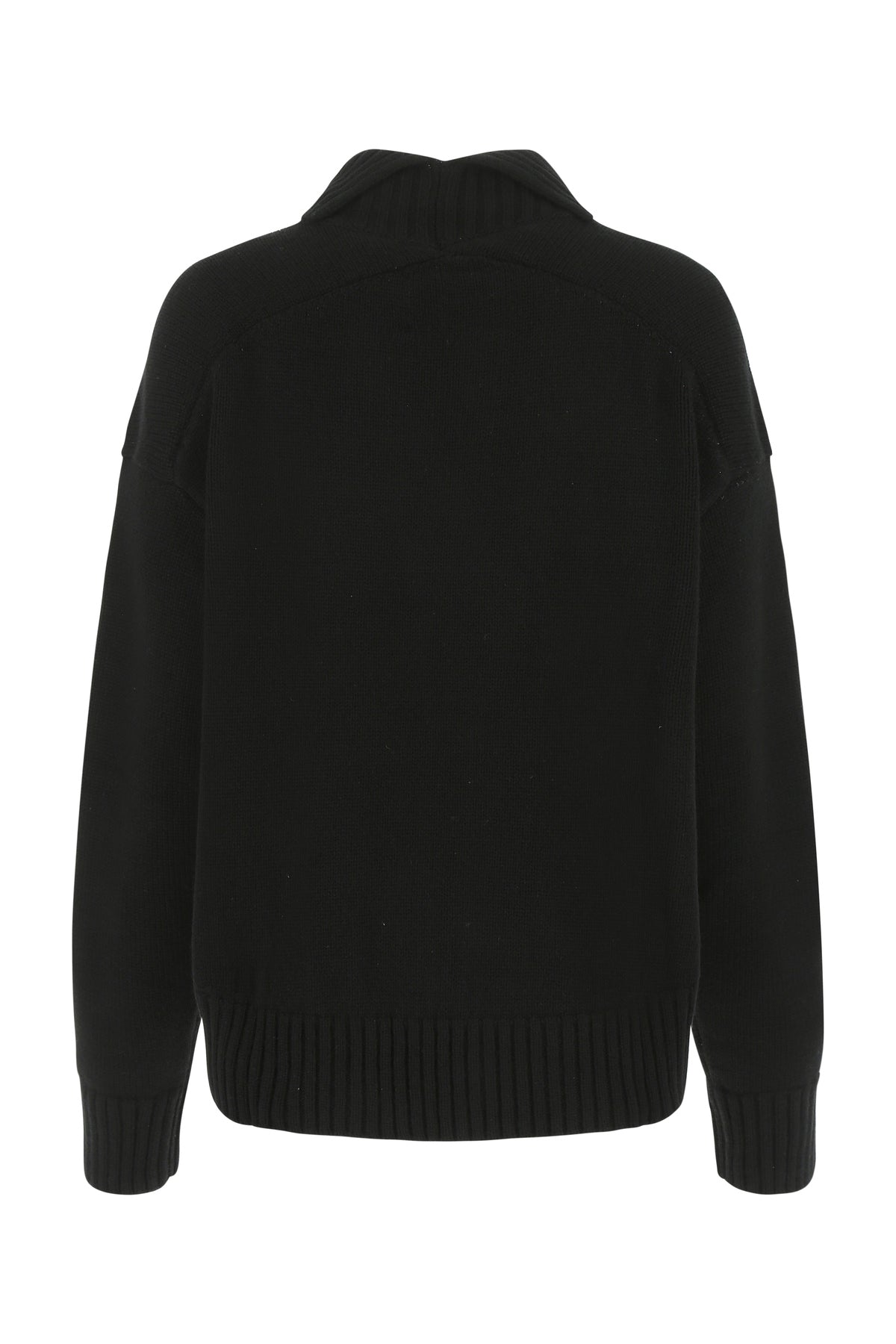 Jil Sander Maglione oversize in misto cashmere nero, view 2