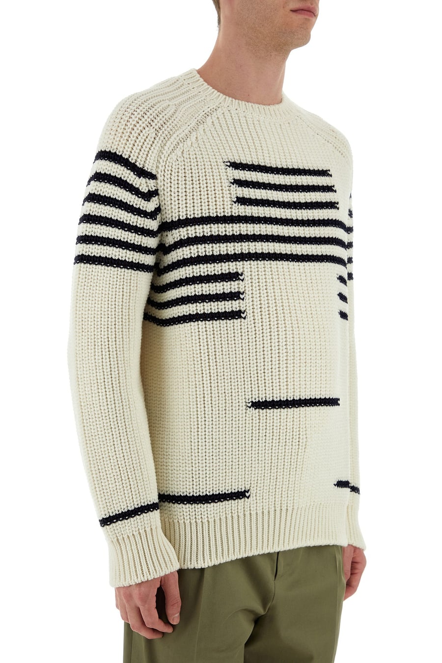 Loewe Maglione in misto lana avorio, view 3