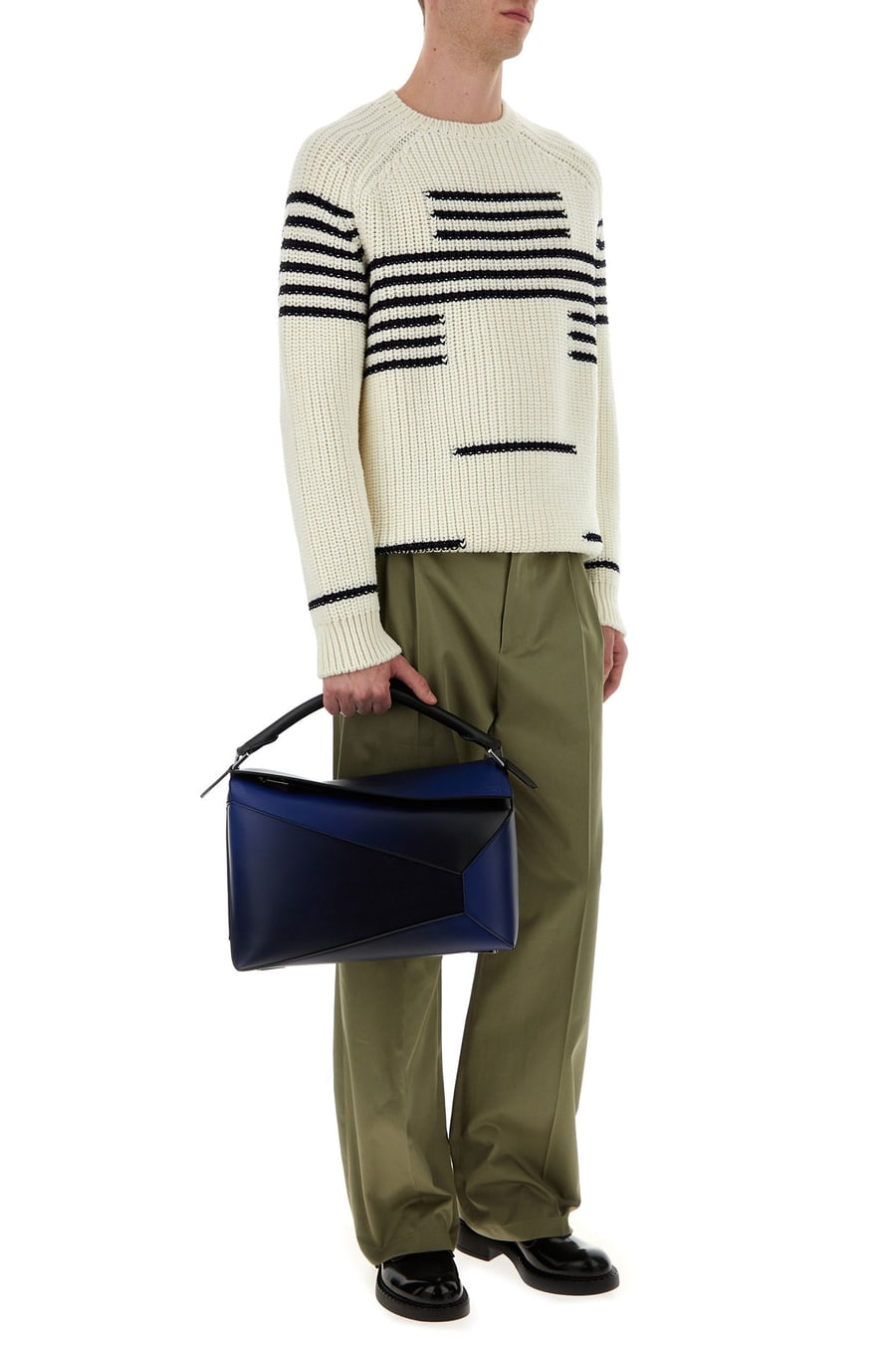 Loewe Maglione in misto lana avorio, view 6