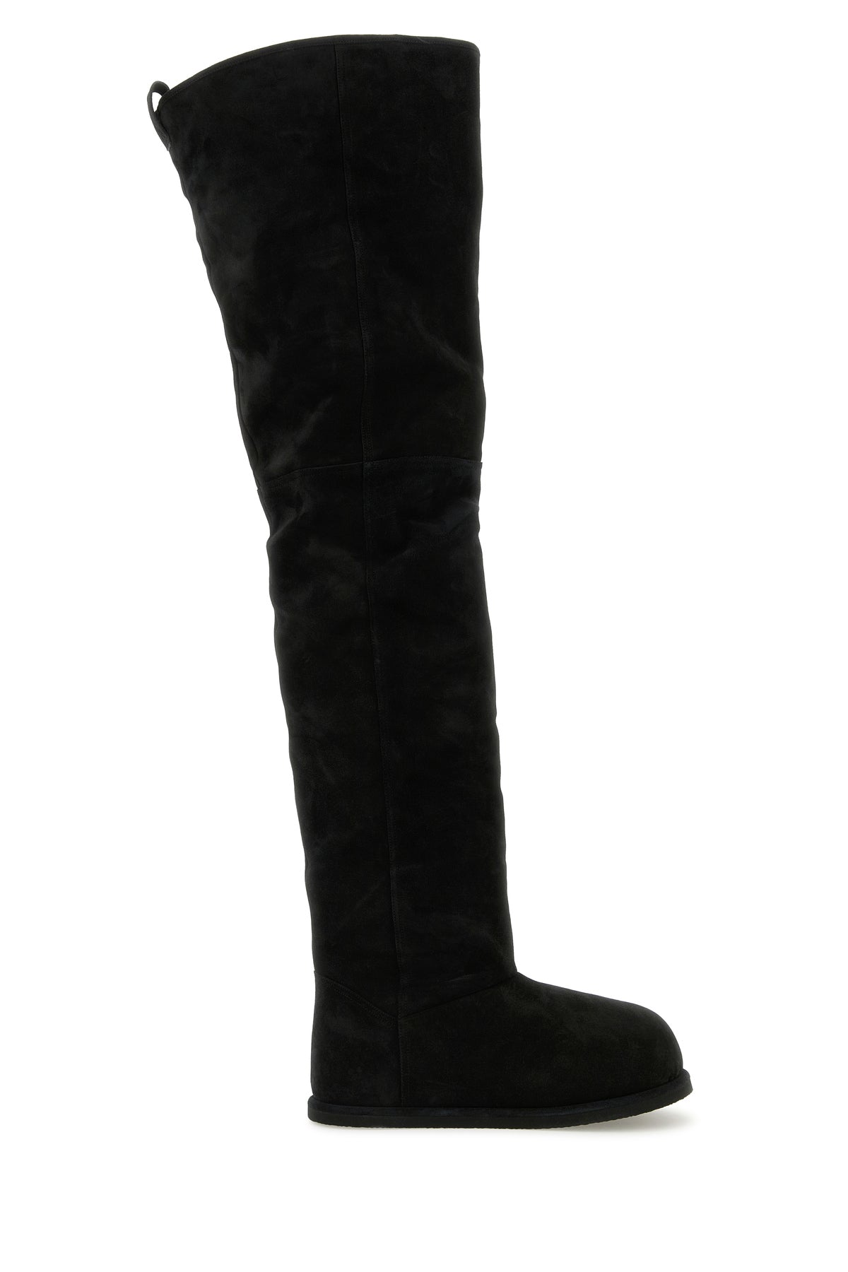 Amina Muaddi Stivali sopra il ginocchio Heidi in pelle scamosciata nera