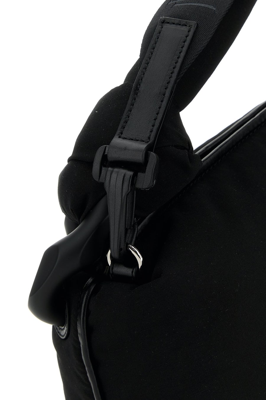 JW Anderson Borsa a mano JWA Puffy in tessuto nero, view 4