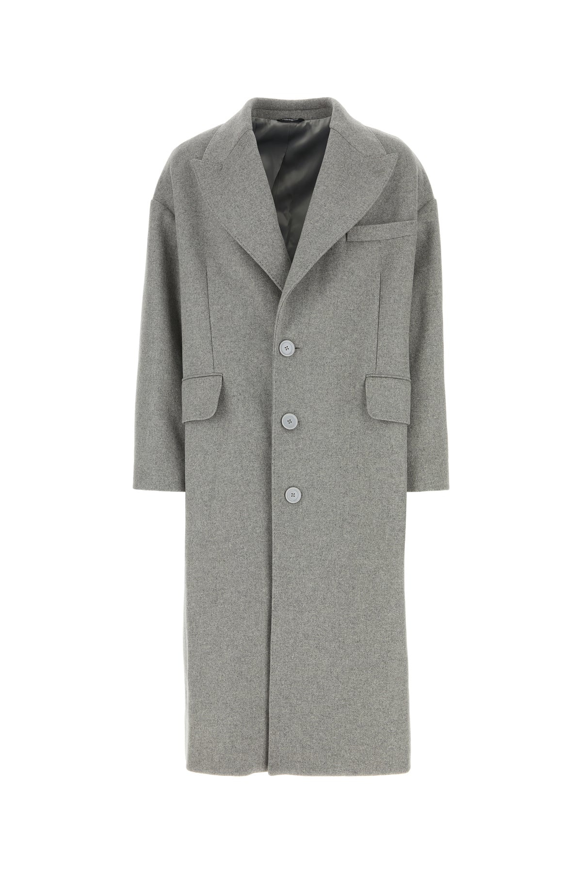 Dolce & Gabbana Cappotto in misto lana grigia