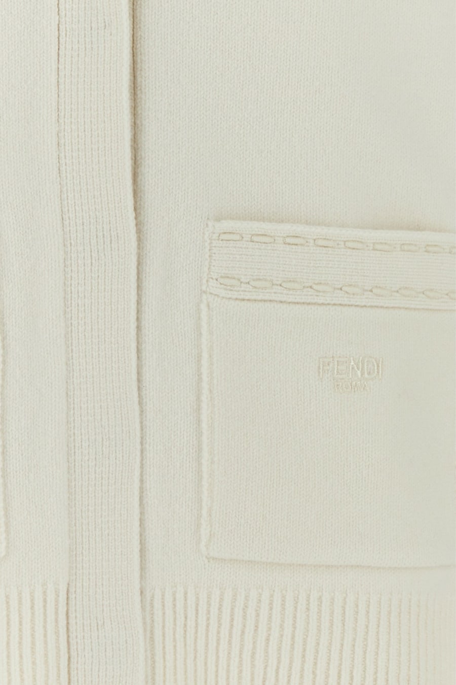 Fendi Cardigan in misto cashmere bianco, view 3