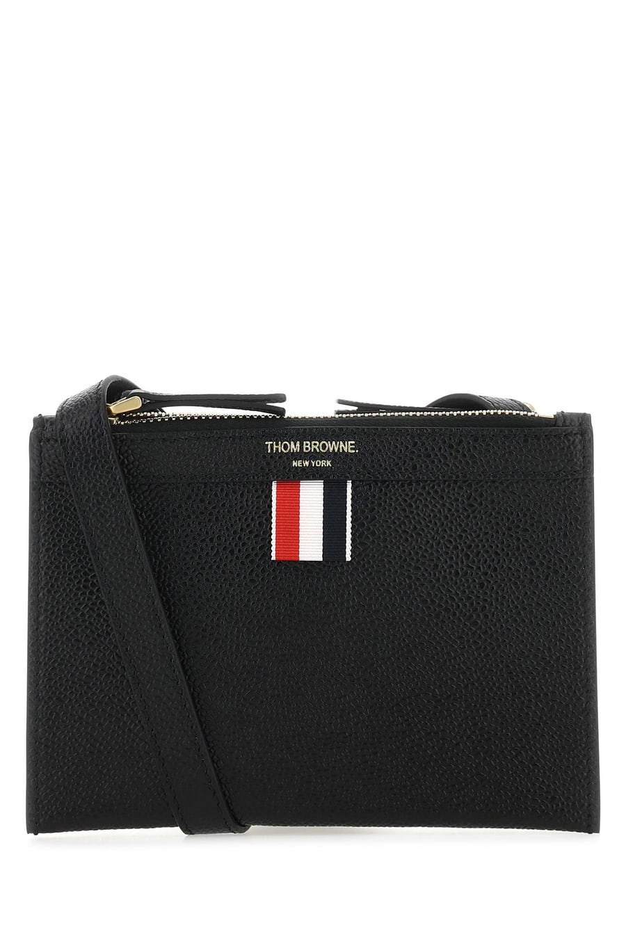 Thom Browne Portadocumenti mini in pelle nera