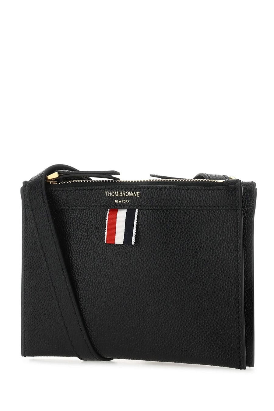 Thom Browne Portadocumenti mini in pelle nera, view 2