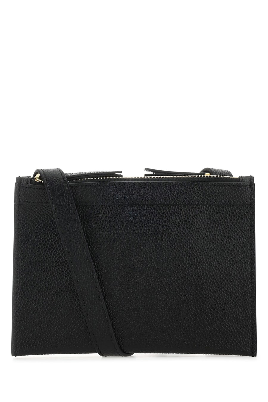 Thom Browne Portadocumenti mini in pelle nera, view 3