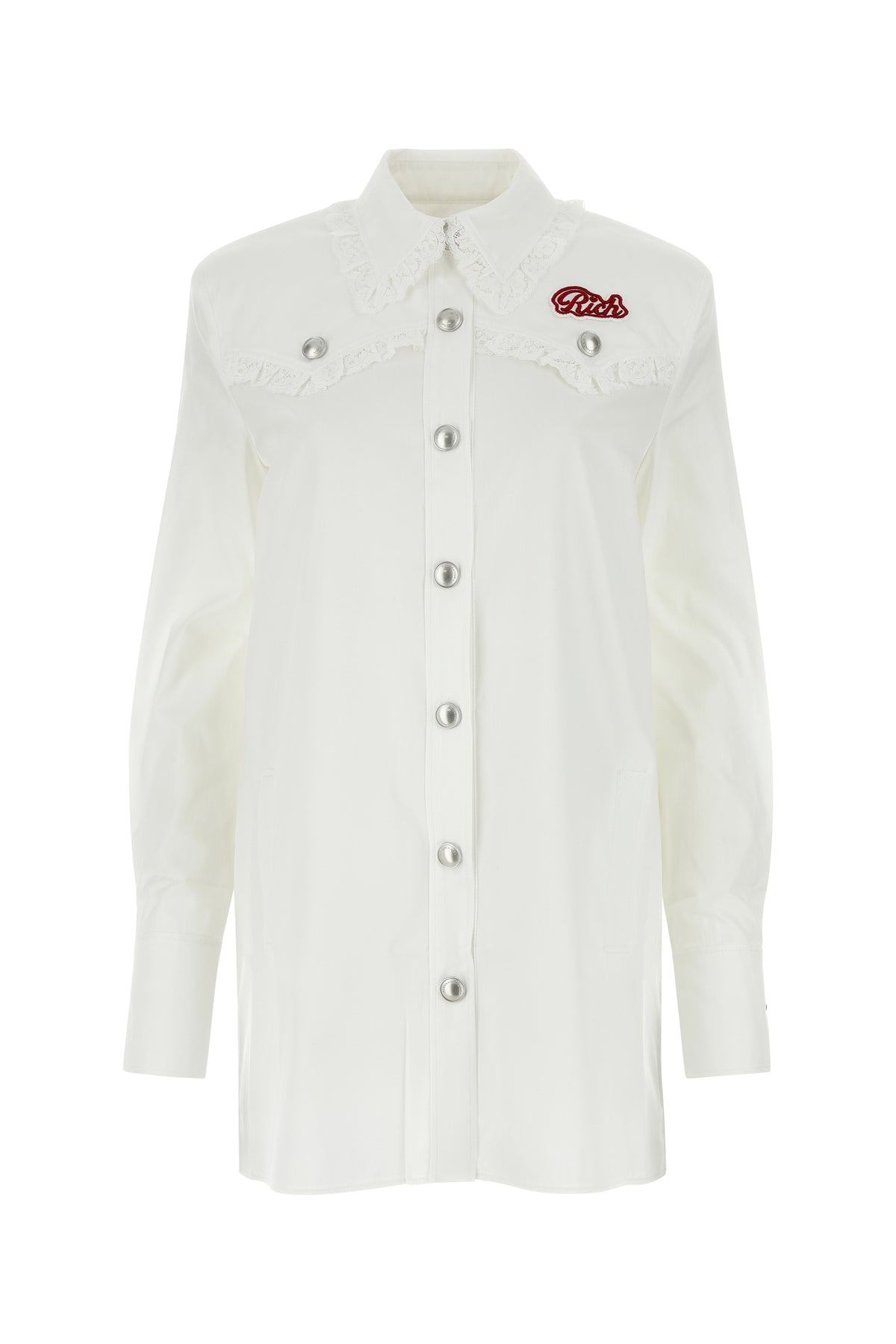ALESSANDRA RICH Abito chemisier in popeline bianco