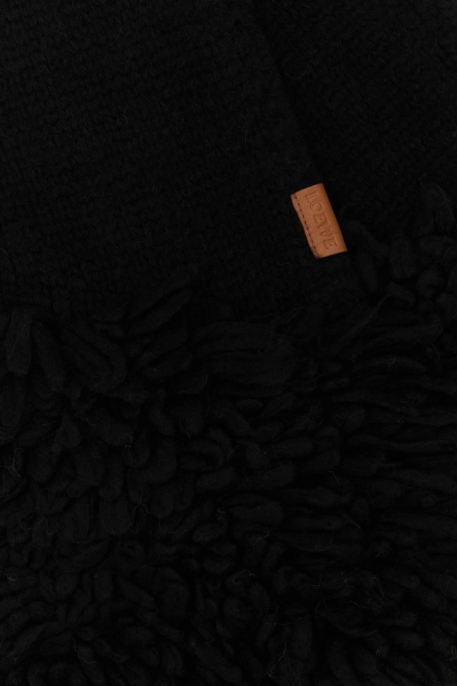 Loewe Sciarpa in misto alpaca nero, view 2
