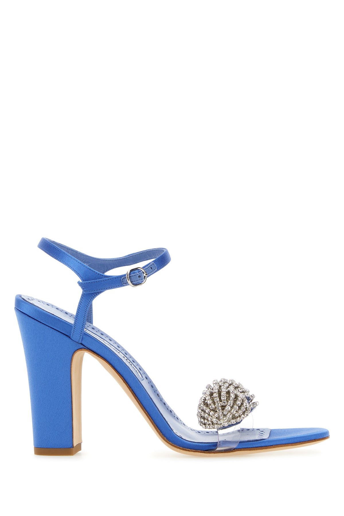 MANOLO BLAHNIK Sandali Elhob in raso blu