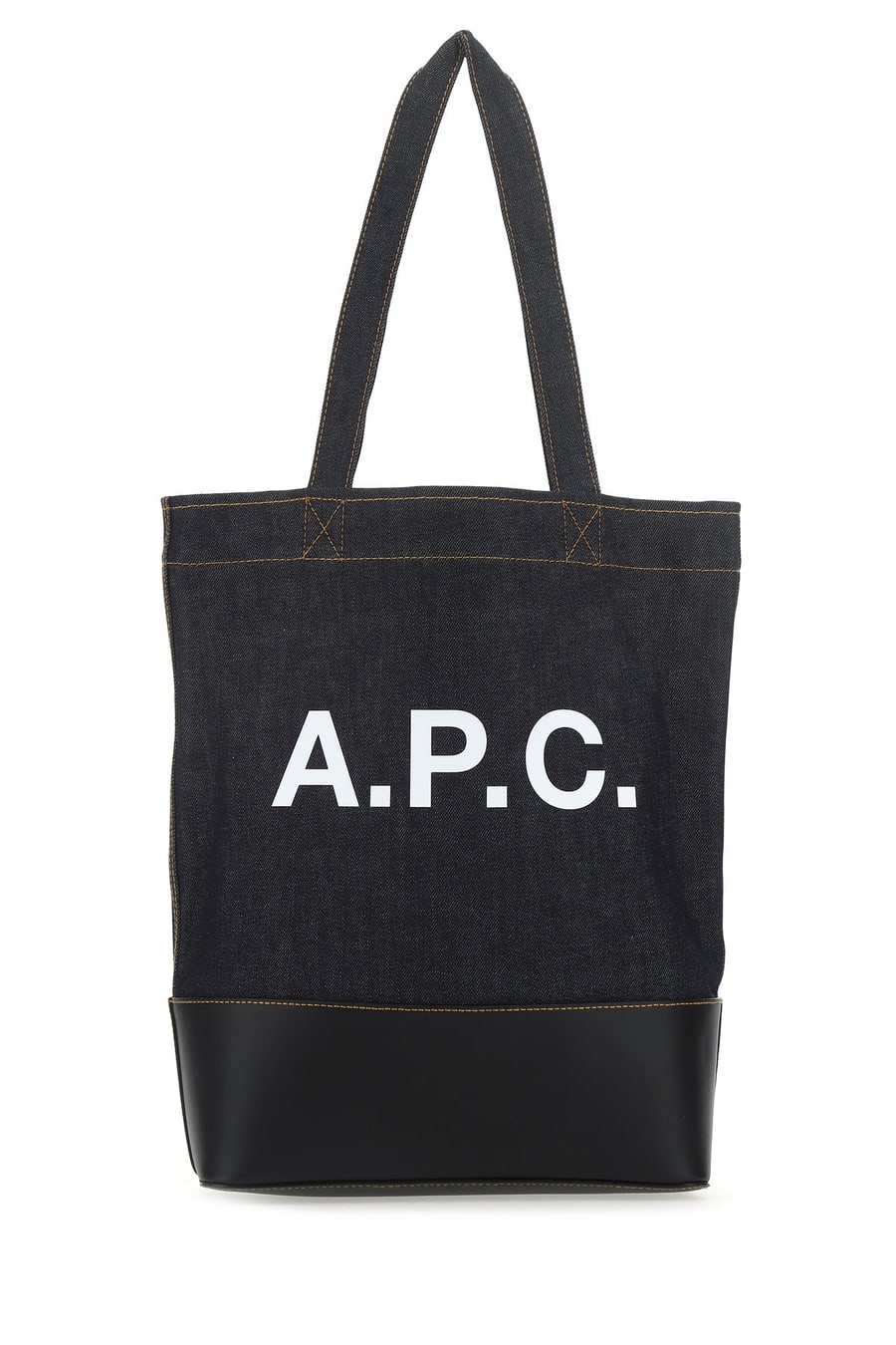 A.P.C. Borsa shopping blu in denim e pelle