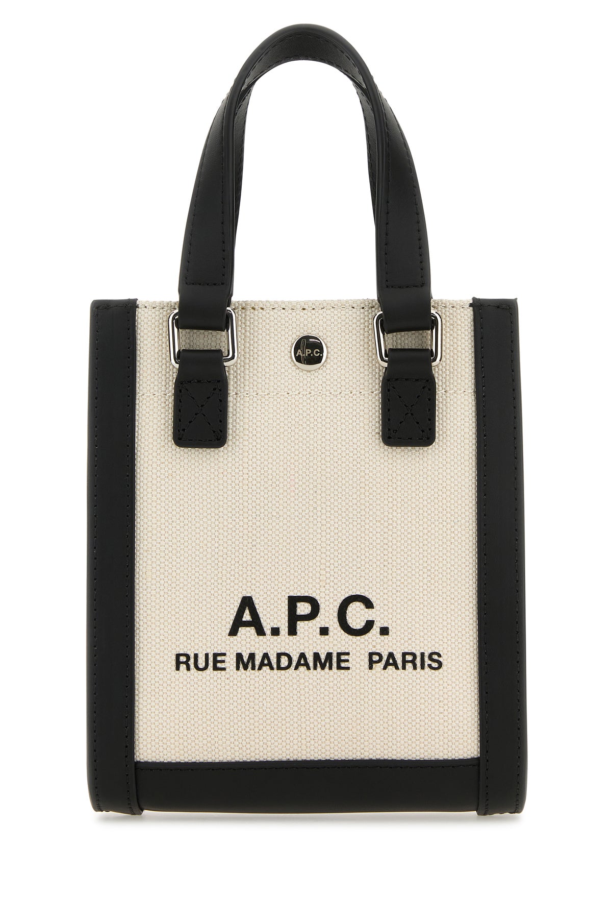A.P.C. Borsa a mano Camille 2.0 mini bicolor in tela e pelle