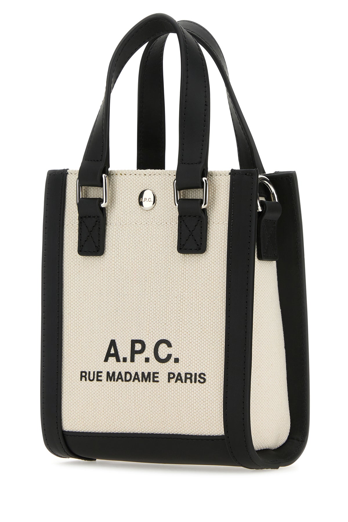 A.P.C. Borsa a mano Camille 2.0 mini bicolor in tela e pelle, view 2