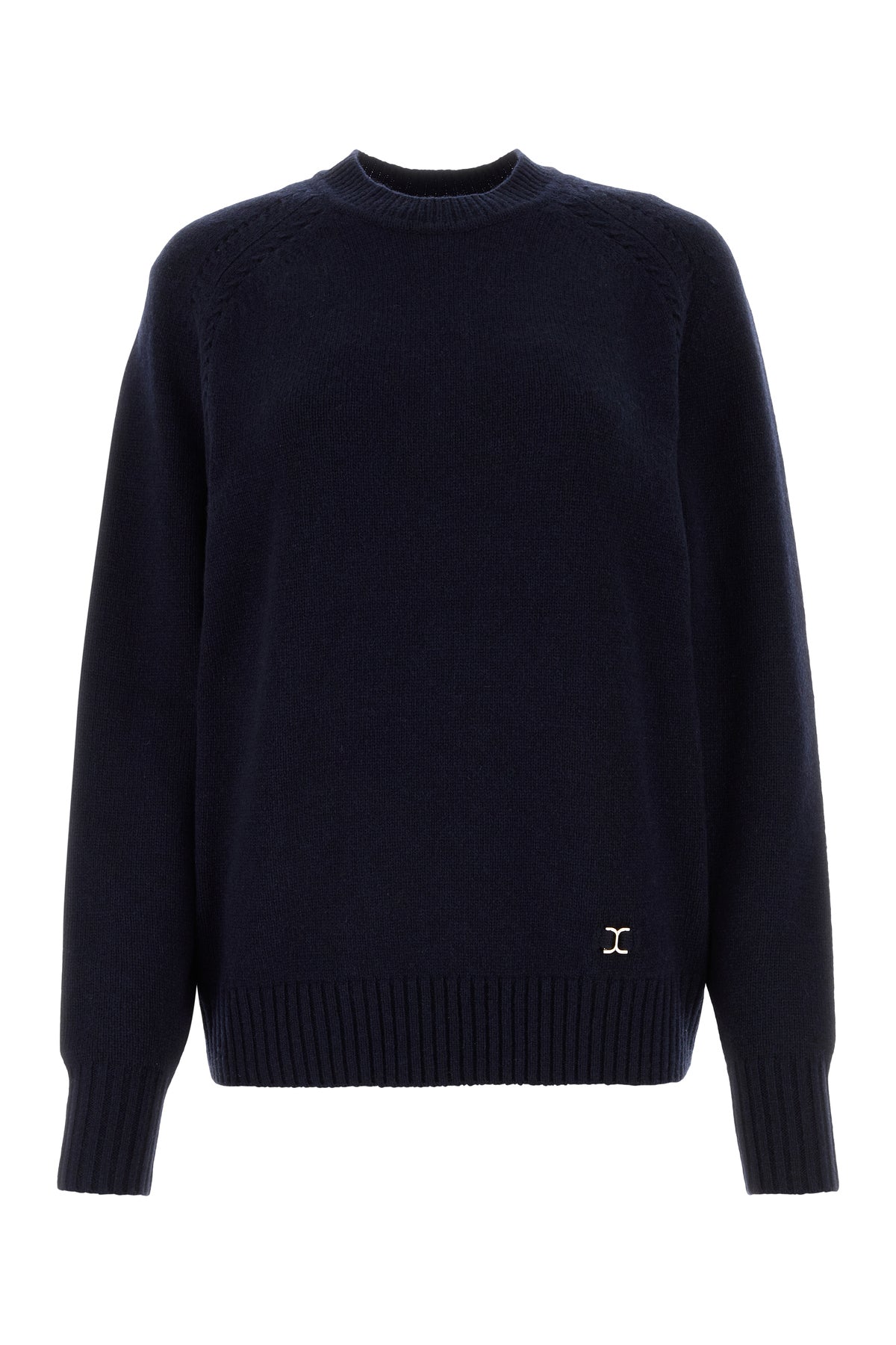 Chloé Maglione oversize in misto cashmere blu notte