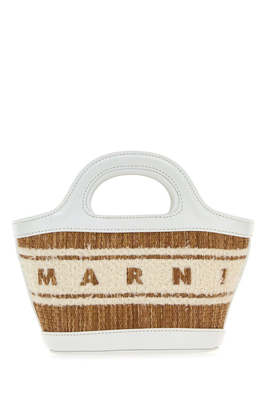 Marni Borsa a mano Tropicalia Summer micro bicolor in rafia e pelle