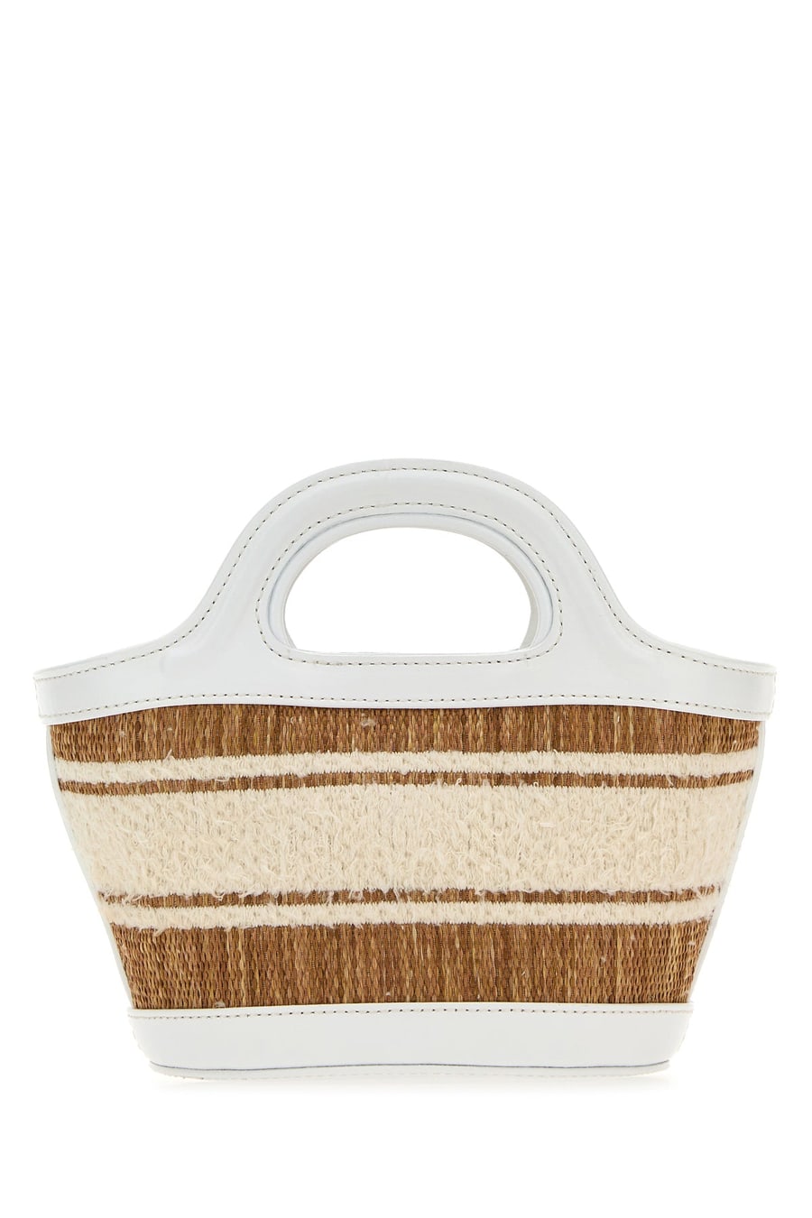 Marni Borsa a mano Tropicalia Summer micro bicolor in rafia e pelle, view 3