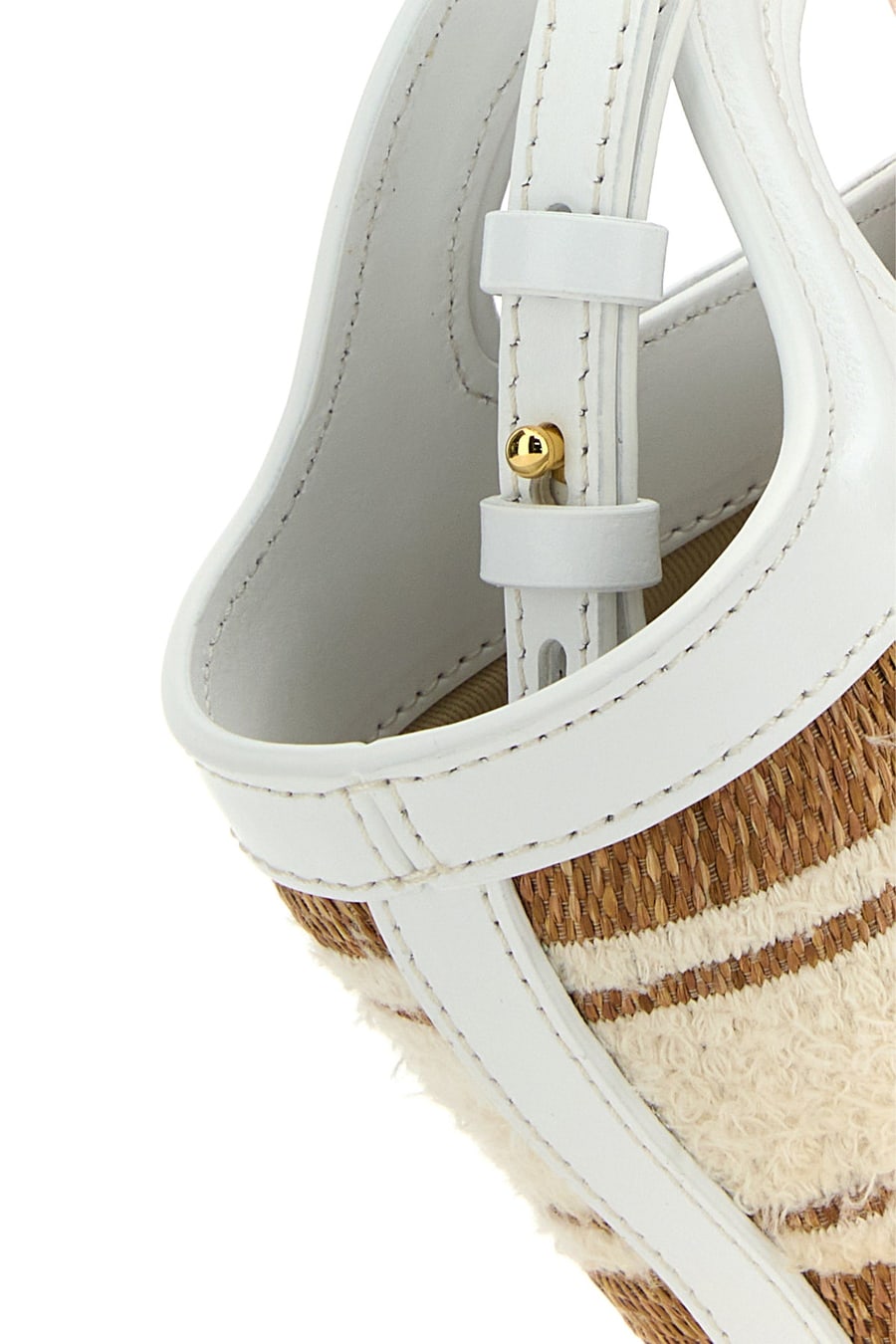 Marni Borsa a mano Tropicalia Summer micro bicolor in rafia e pelle, view 4