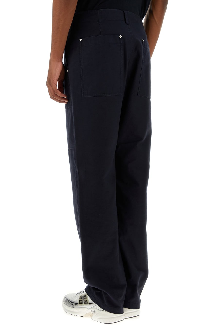 Givenchy Pantalone in cotone blu notte, view 4