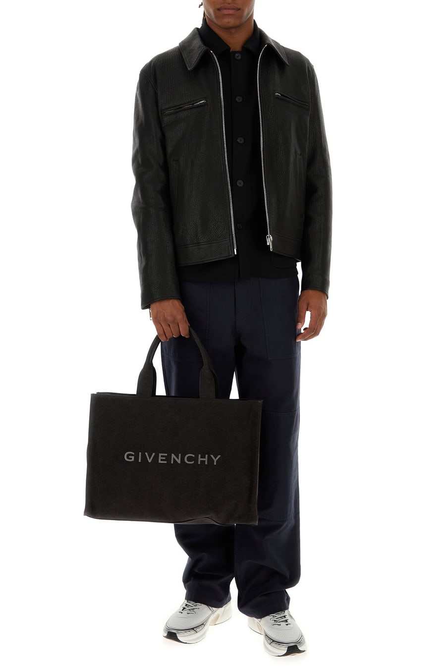 Givenchy Pantalone in cotone blu notte, view 6