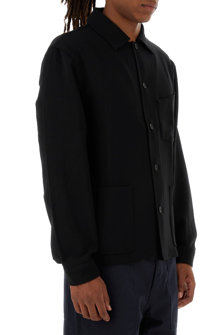 Givenchy Camicia in misto lana nera, view 3