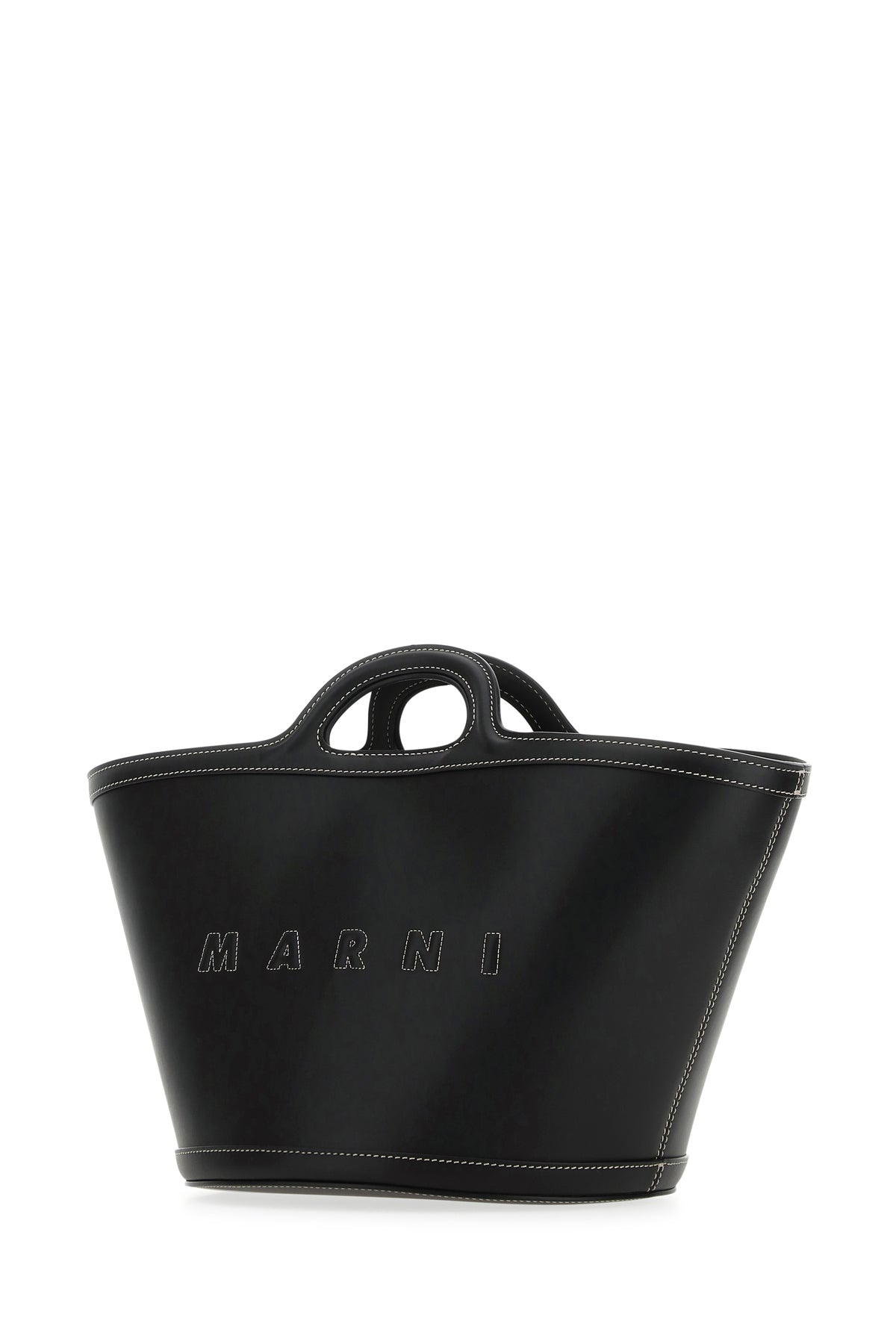 Marni Borsa a mano Tropicalia piccola in pelle nera, view 2