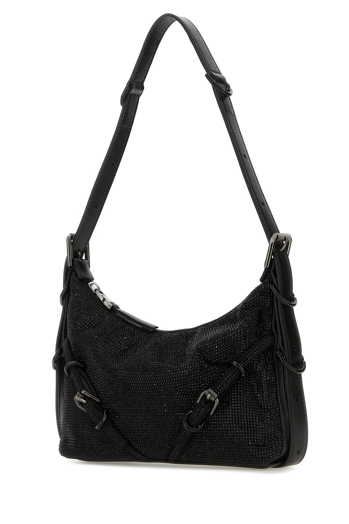 Givenchy Borsa a spalla Voyou mini in tessuto nero, view 2