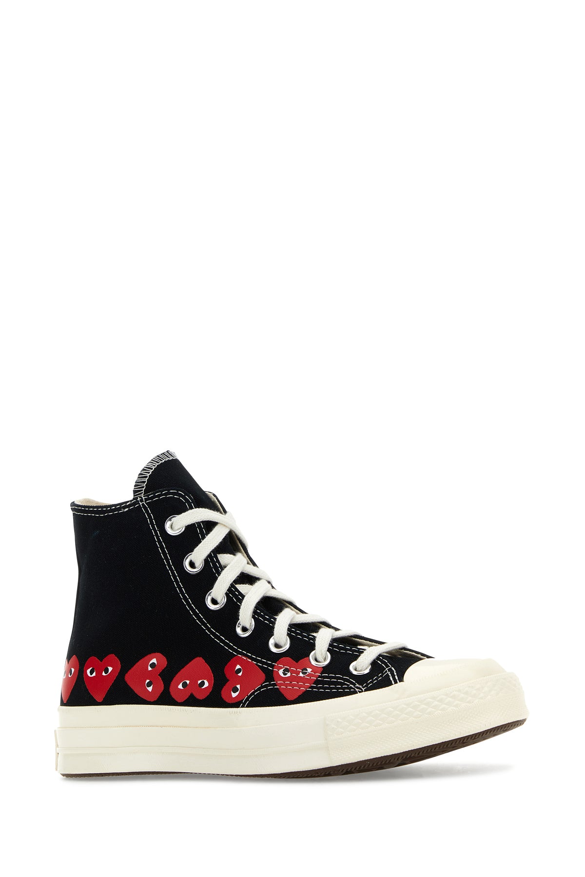 COMME DES GARCONS PLAY Sneakers Comme Des Garçons X Converse in tela nera, view 2