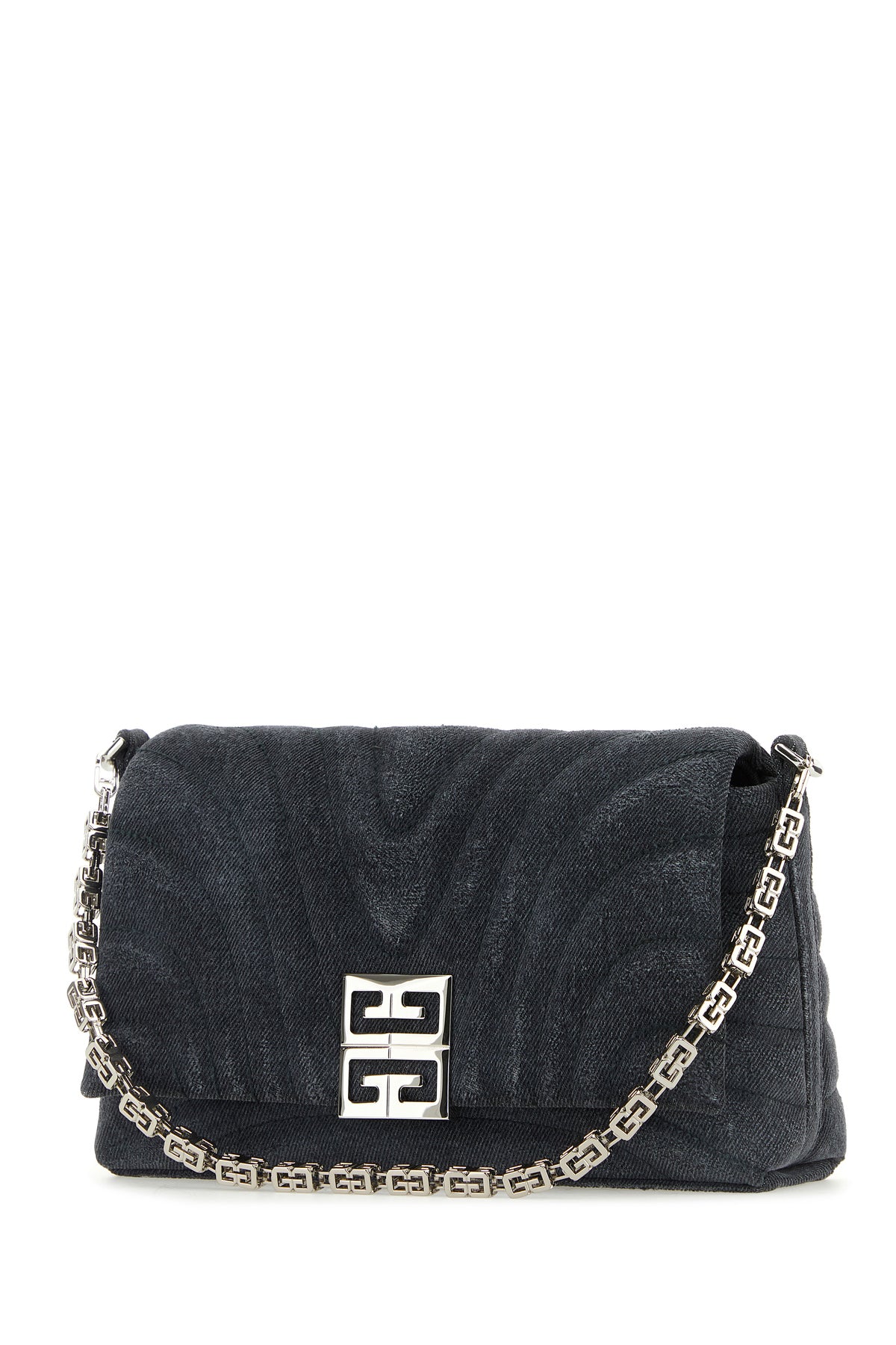 Givenchy Borsa a mano 4G Soft media in denim nero, view 2