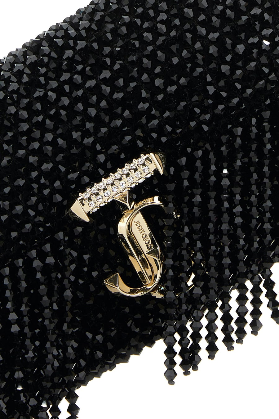 Jimmy Choo Borsa a spalla Avenue mini in raso nero, view 4
