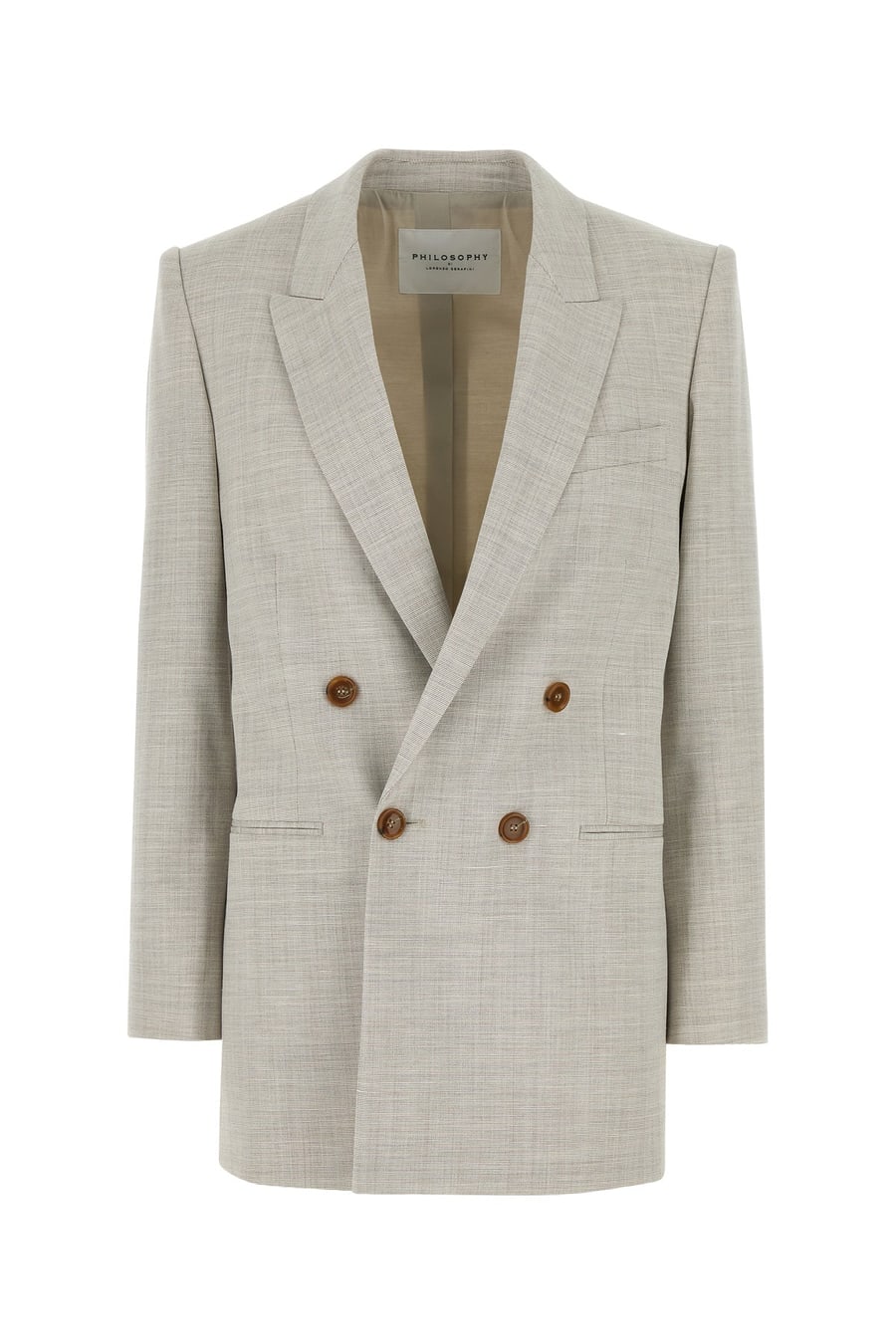 PHILOSOPHY DI LORENZO SERAFINI Giacca in misto lana stretch grigio chiaro melangè