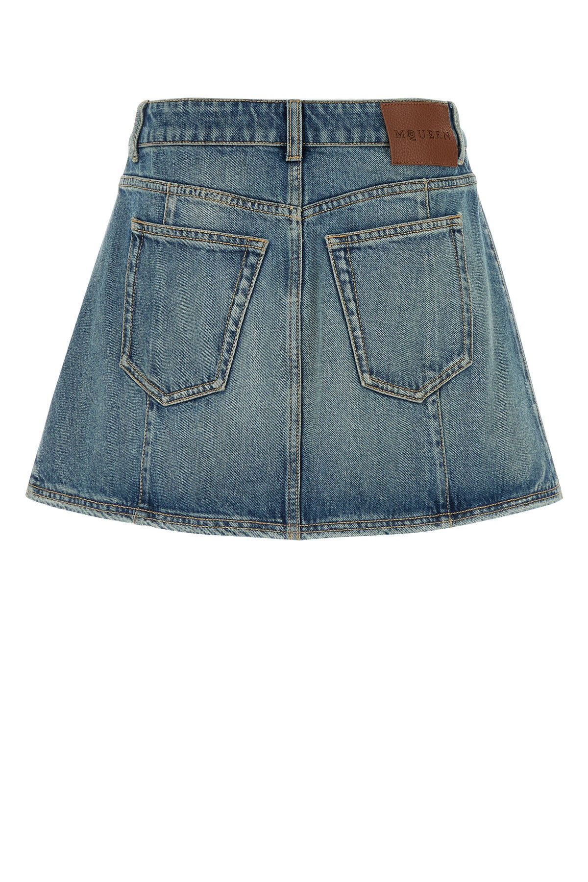 Alexander McQueen Minigonna in denim, view 2
