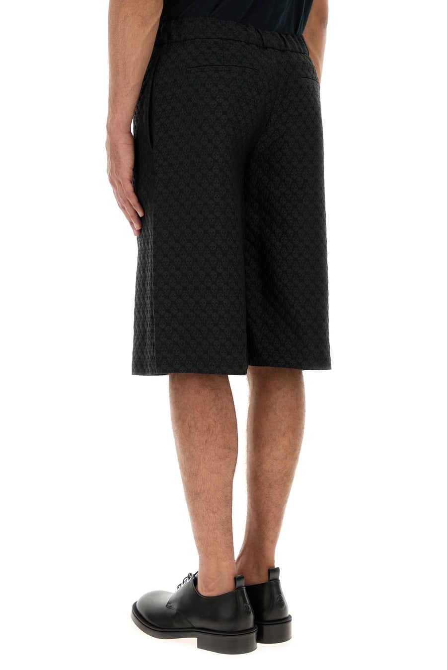 Alexander McQueen Bermuda in misto viscosa nera, view 4