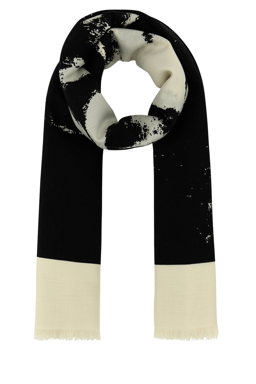 Alexander McQueen Sciarpa in misto seta avorio