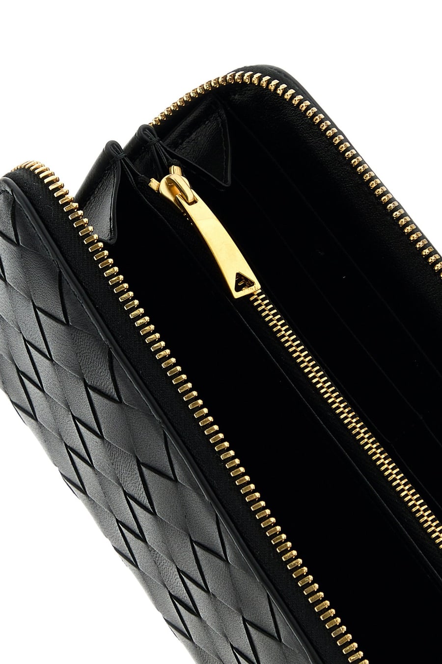 Bottega Veneta Portafoglio Intrecciato in pelle nera, view 4