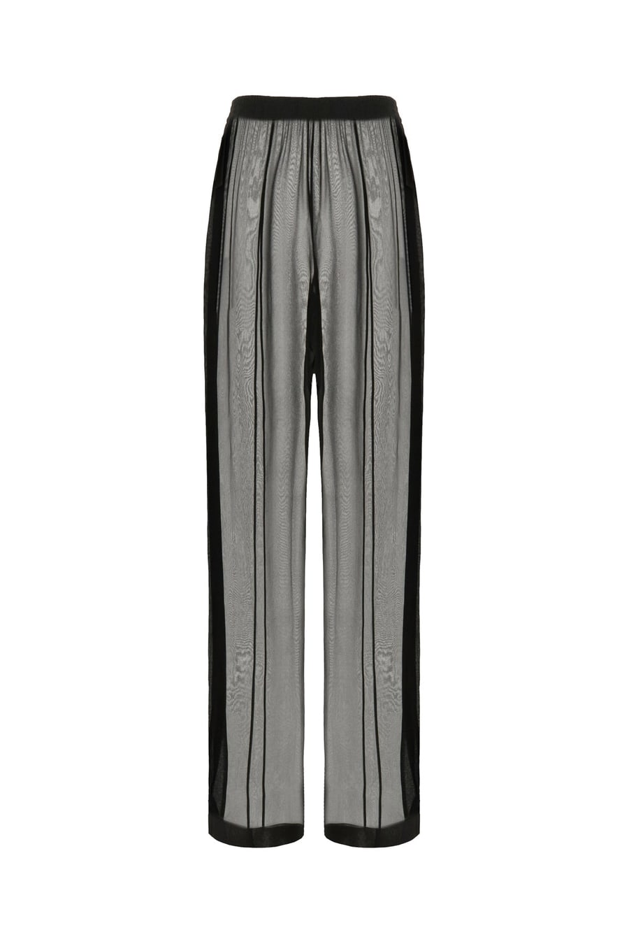 Saint Laurent Pantalone in seta nera, view 2
