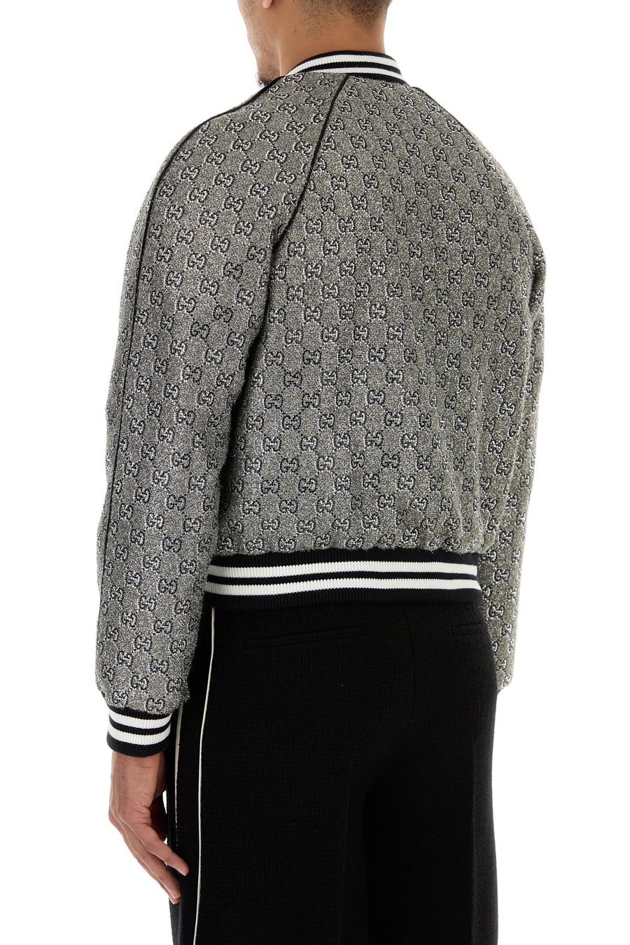 Gucci Bomber in tweed decorato, view 4