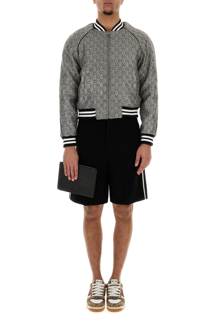 Gucci Bomber in tweed decorato, view 6
