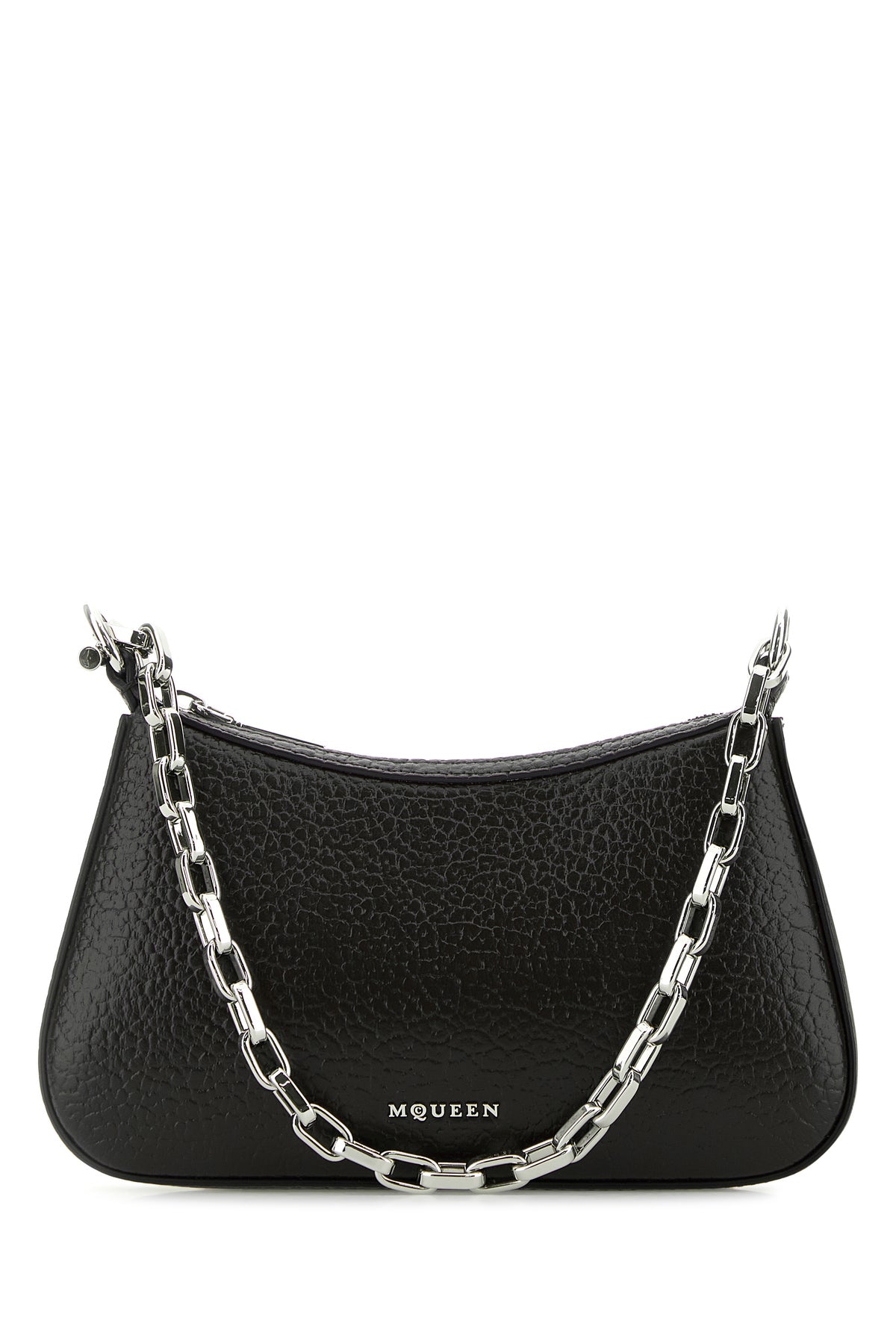 Alexander McQueen Borsa a mano T-Bar mini in pelle nera