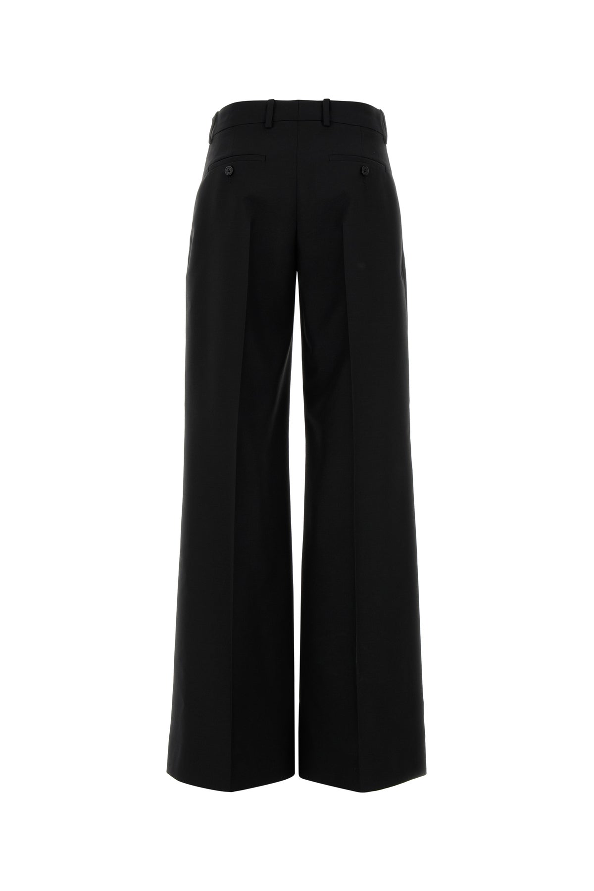 Alexander McQueen Pantalone dalla gamba ampia in misto lana nera, view 2