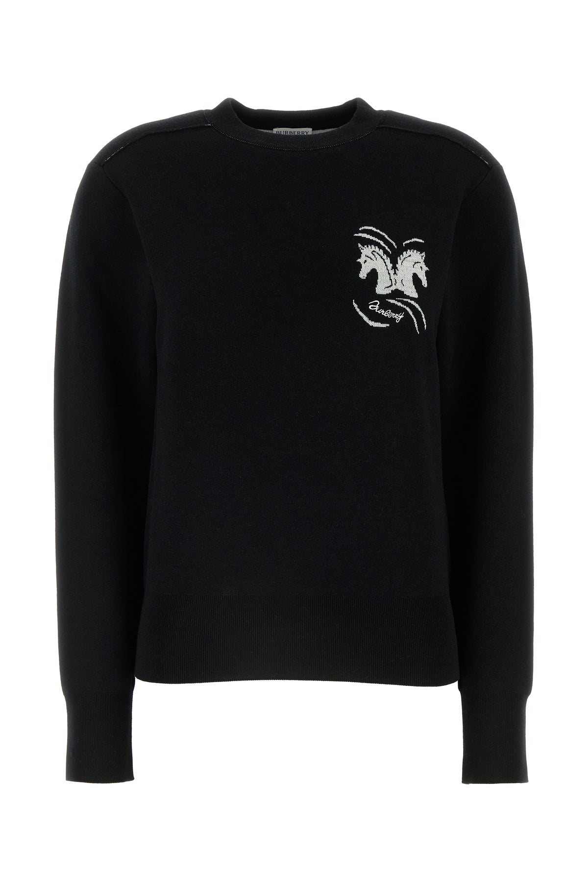 Burberry Maglione in misto lana stretch nera